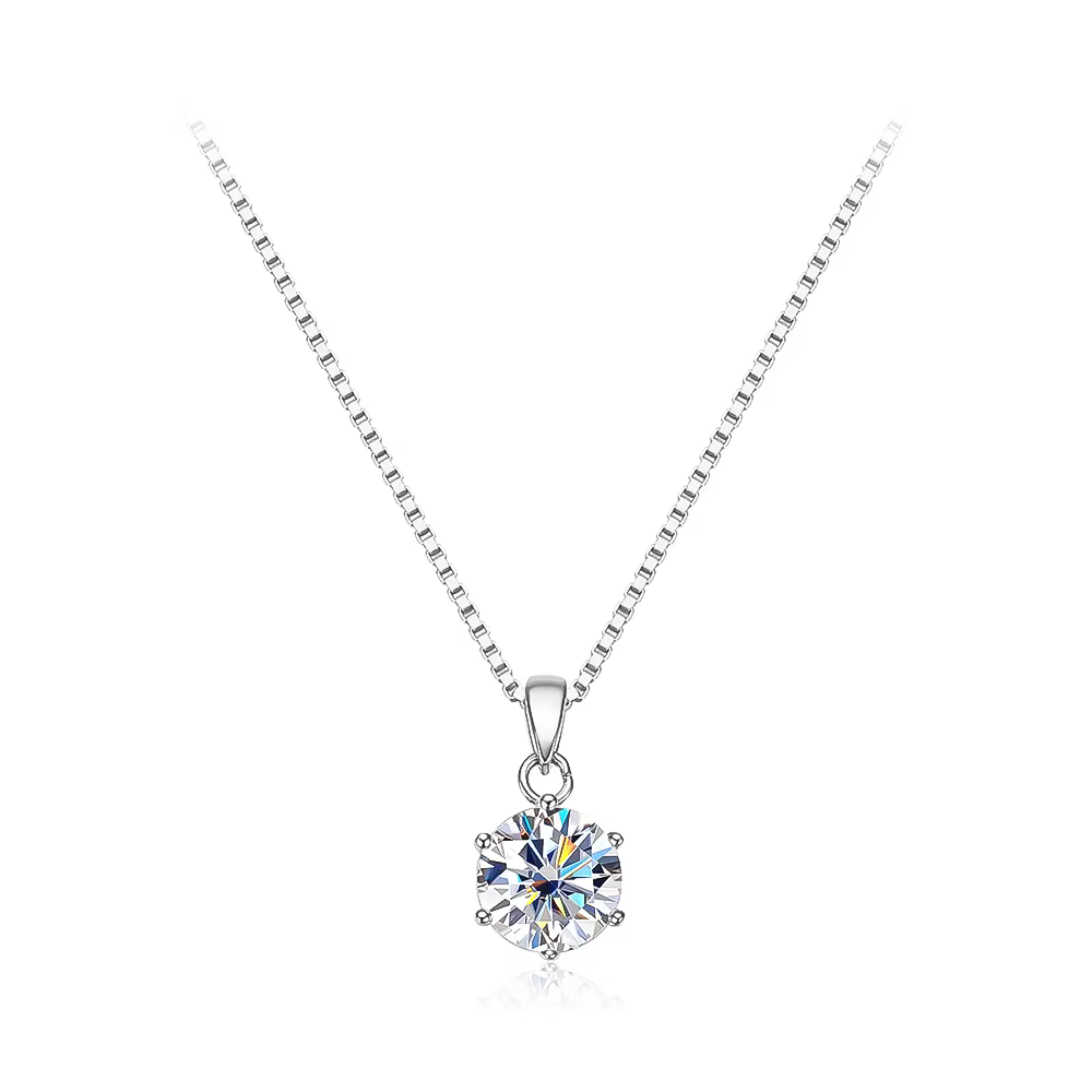 OEVAS – collier avec pendentif en Moissanite véritable pour femmes, 1 Carat, qualité supérieure, 100