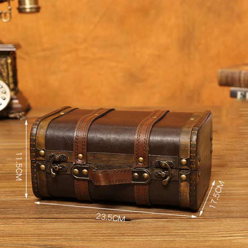 Boîte de rangement en bois de style antique avec serrure, valise médiévale, coffre de sagesse, colli