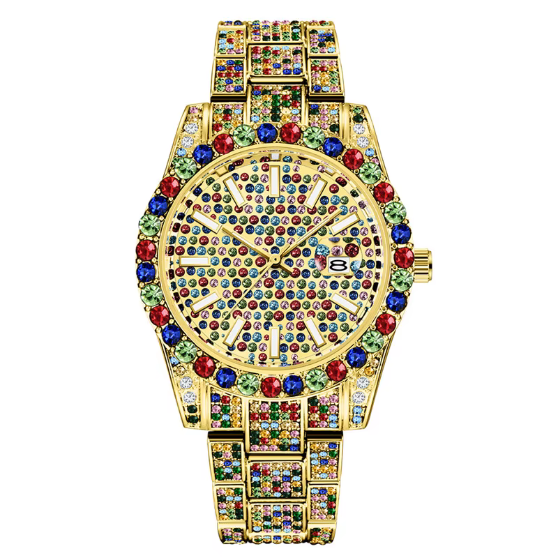 Montre de Luxe SSS Supply pour Homme, Bracelet en Alliage, Style Hip Hop, Diamants, Grande Marque, D