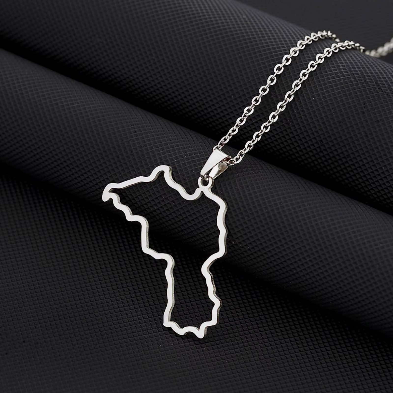 Pendentif carte du kurdistan, collier en acier inoxydable pour femmes et hommes, bijoux ethniques ku