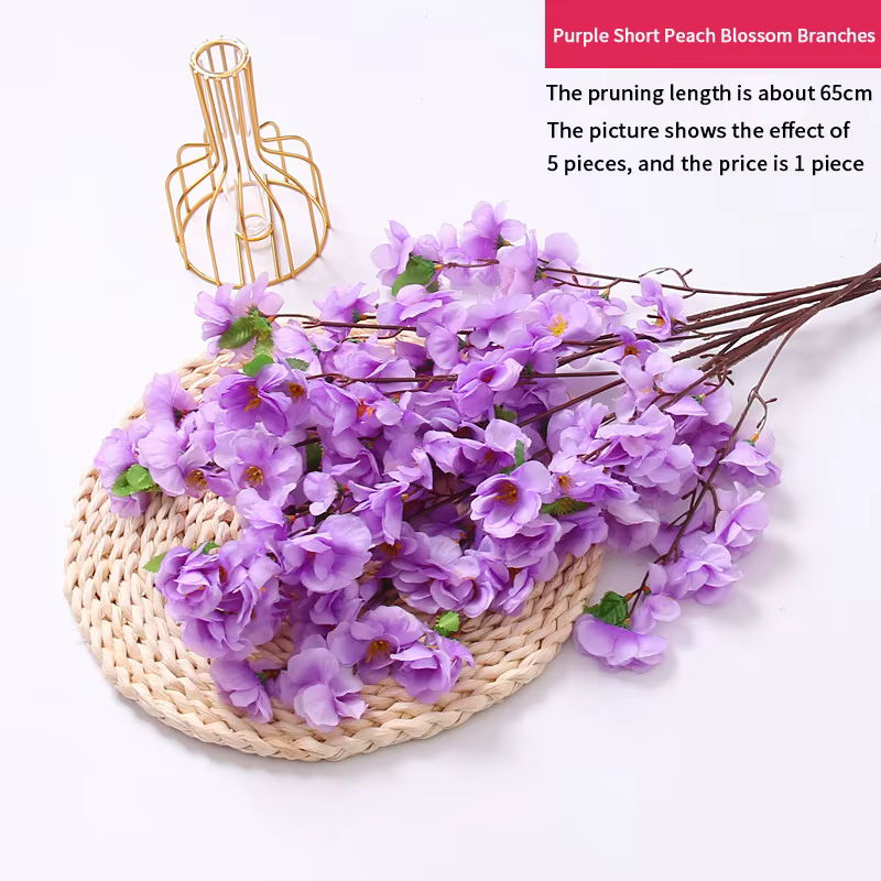 Branche de fleur de pêcher artificielle, 1/3/5 pièces, prune de printemps, fleur de cerisier, fleur 