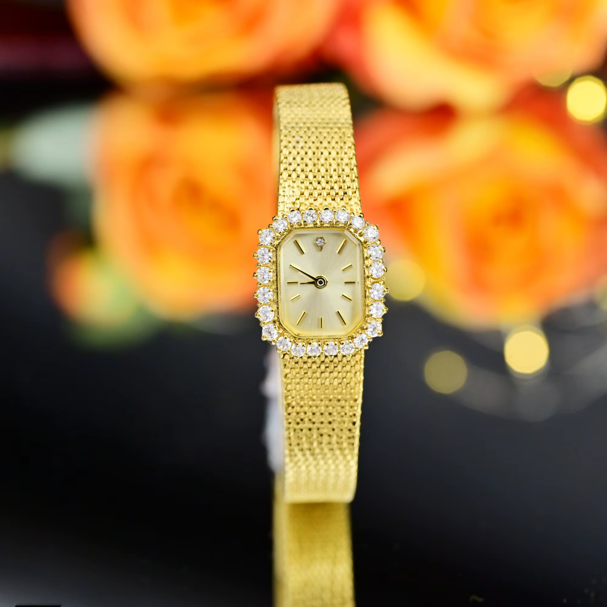 Montre Vintage pour femme, plaqué or, diamant, luxe, Noble, cadeau pour les amoureux, rétro, nouveau