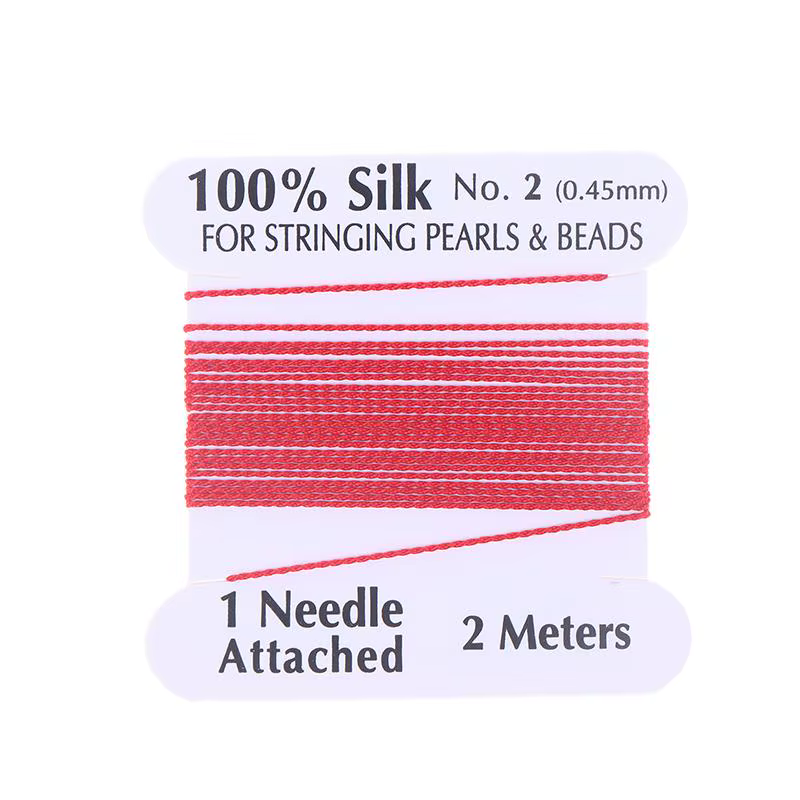 2 #   Cordon en soie naturelle fait main de 0,45 mm, pour la création de bijoux, perles, cordes, fil