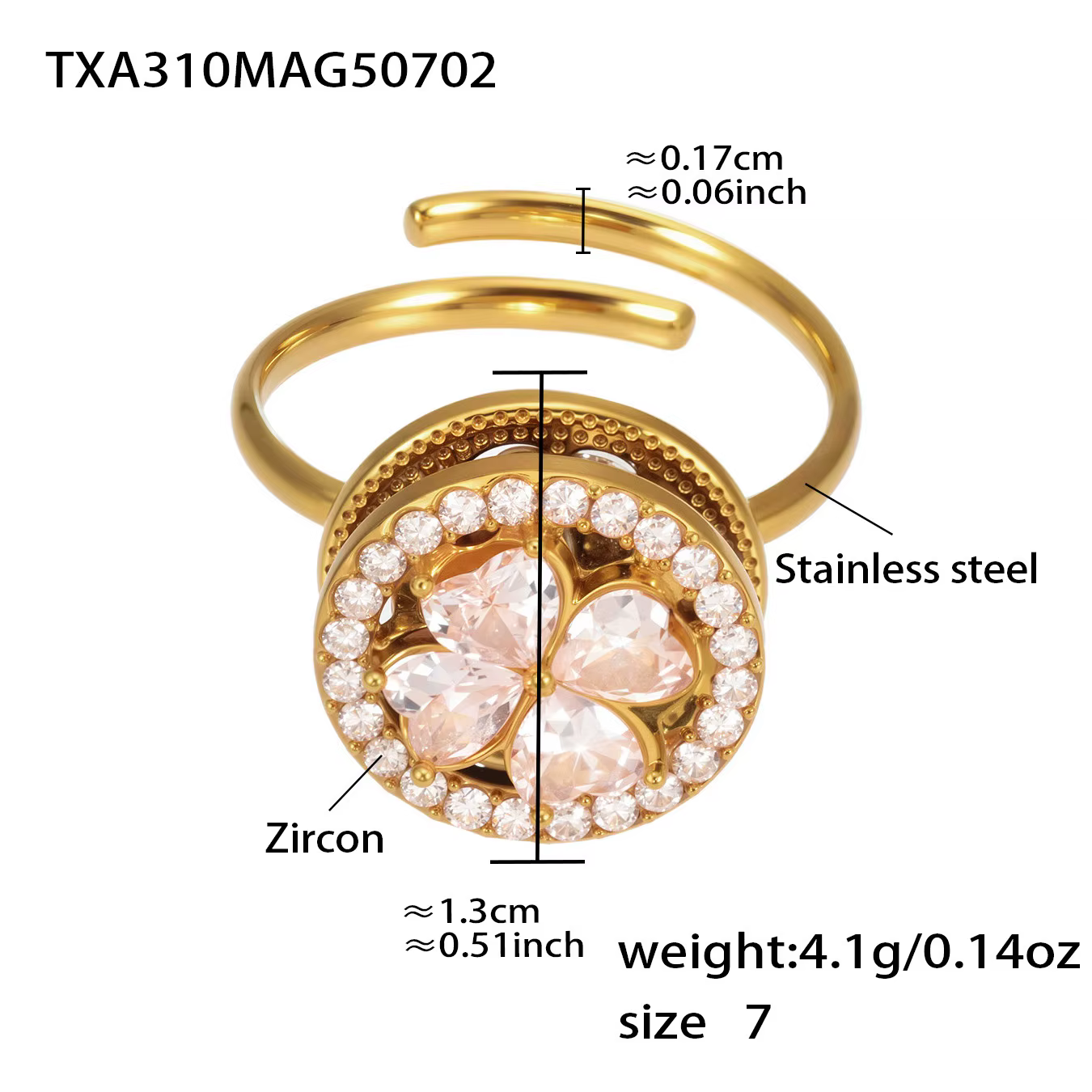 Nivora – pendentif baroque rotatif en forme de fleur et de Zircon, chaîne en acier inoxydable, colli