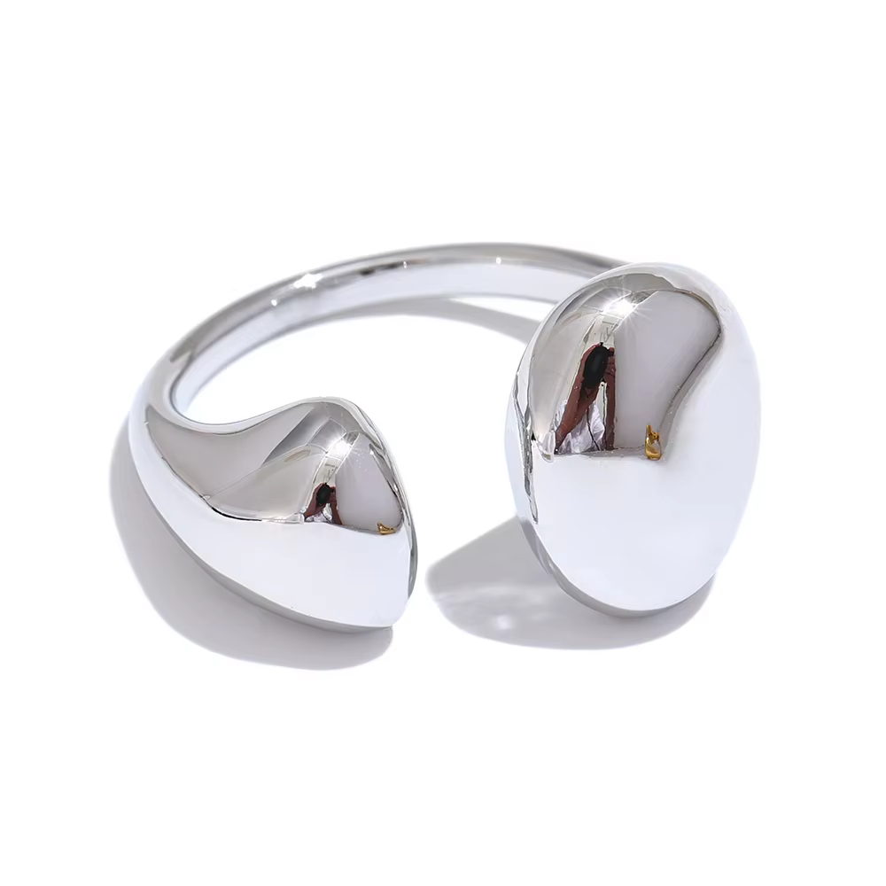 NiNice-Bague en Acier Inoxydable Lisse et Minimaliste, Bijoux de Doigt Populaire Réglables en Métal,