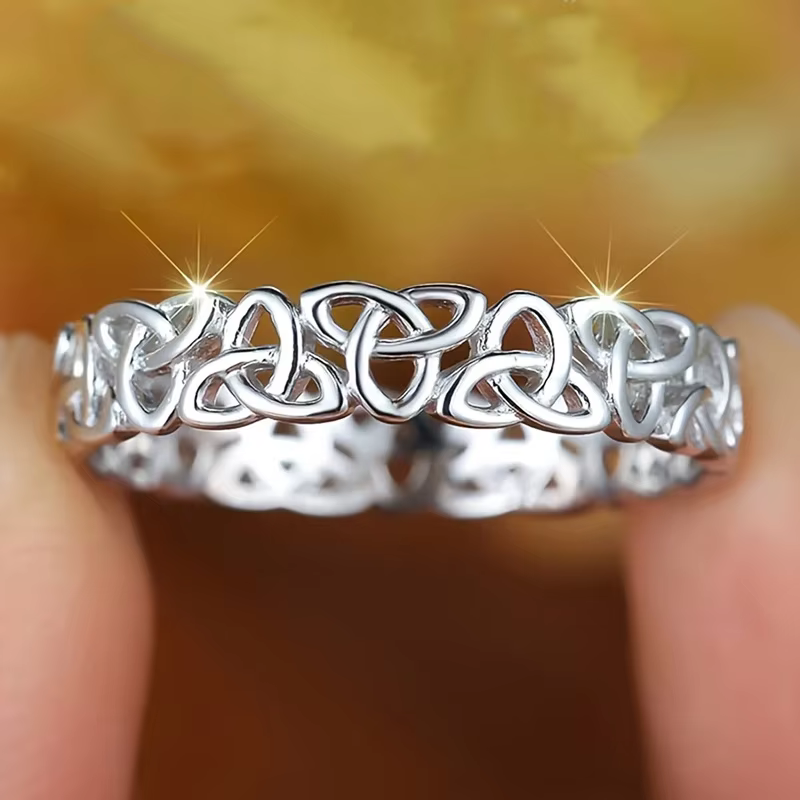 Huitan – bagues exquises avec motif de nœud celtique, brillantes et élégantes, accessoires pour les 