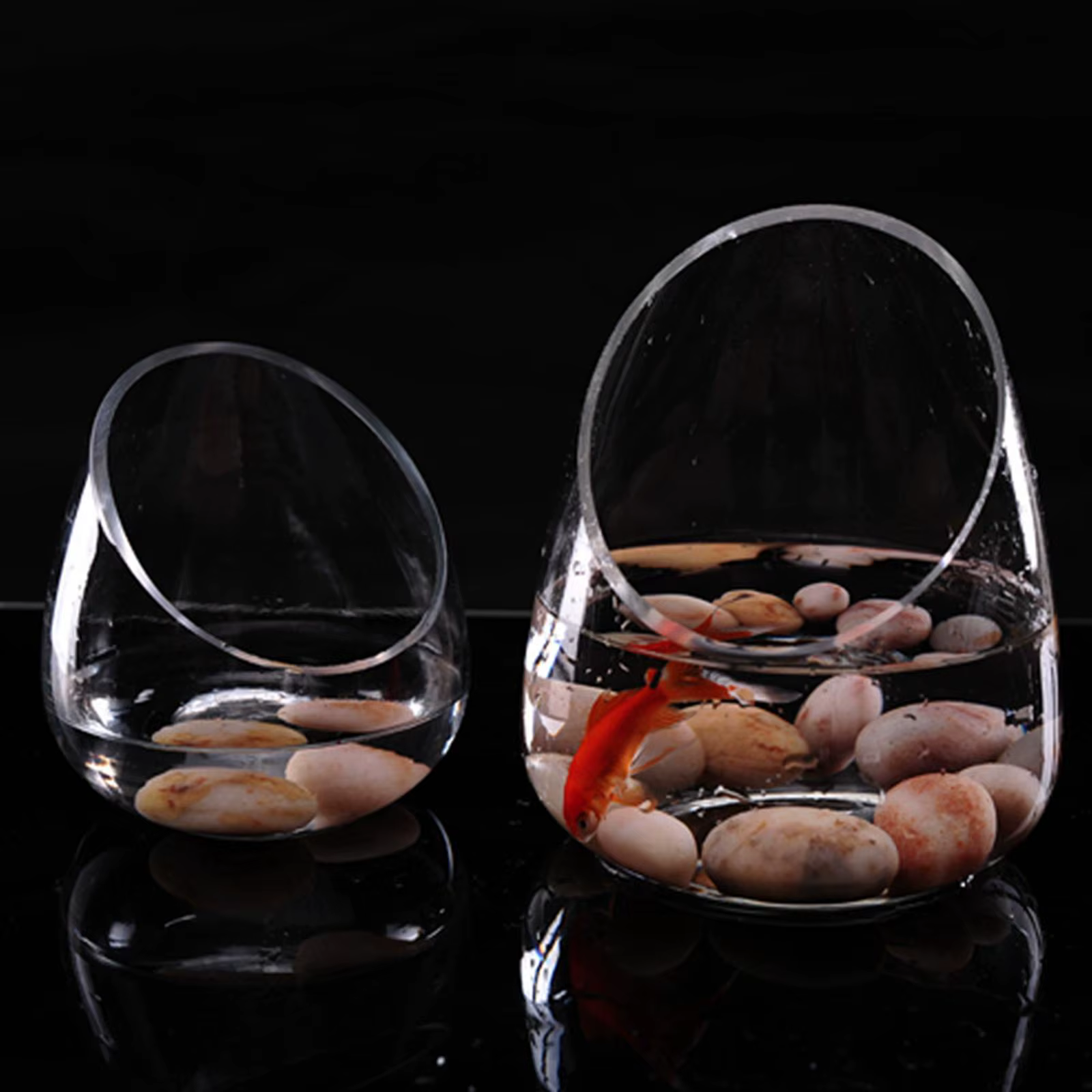 Vase en verre transparent à coupe inclinée, Mini pot à bonbons pour décoration de mariage