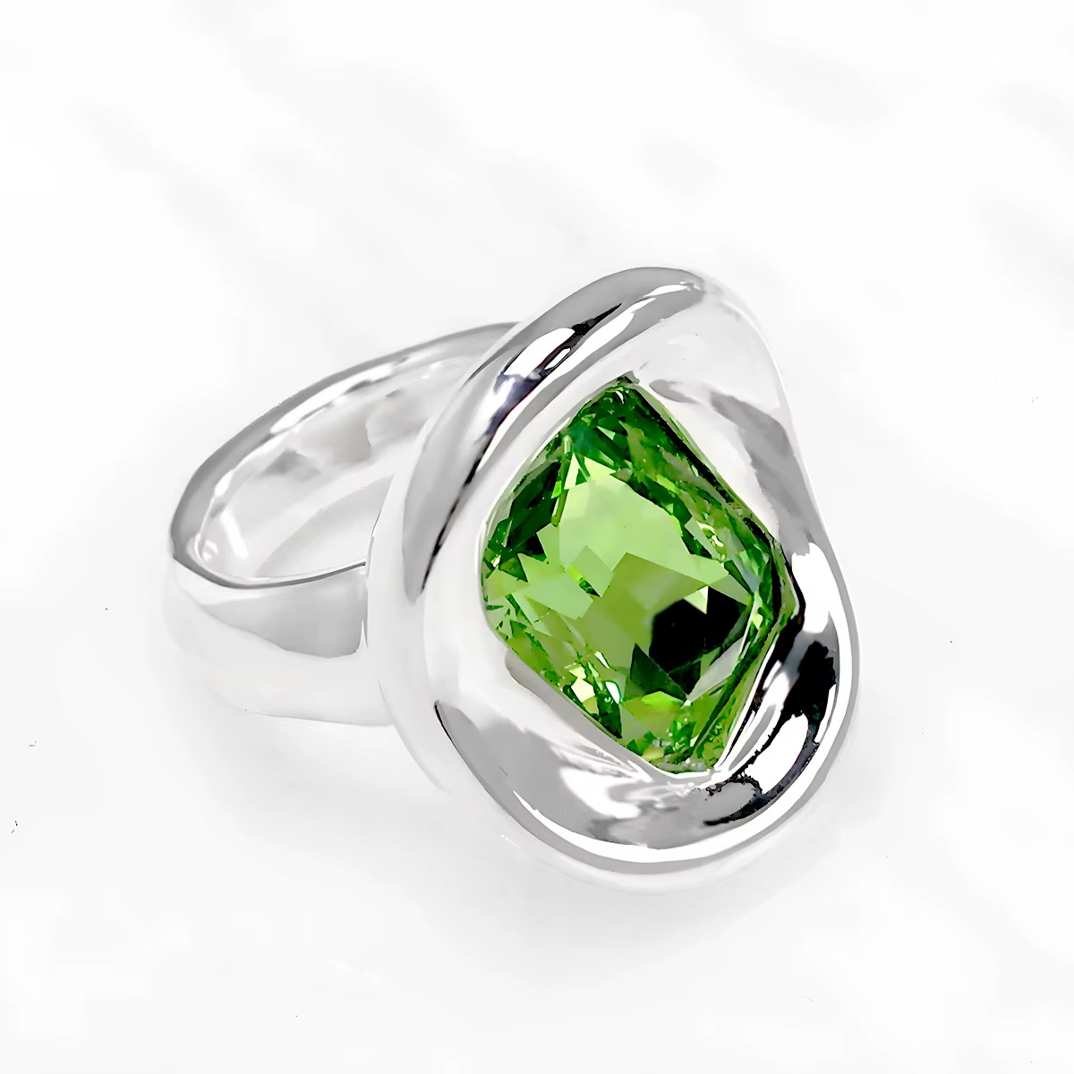 Bague en cristal plaqué or et argent de haute qualité, européenne et américaine, à la mode, adaptée 