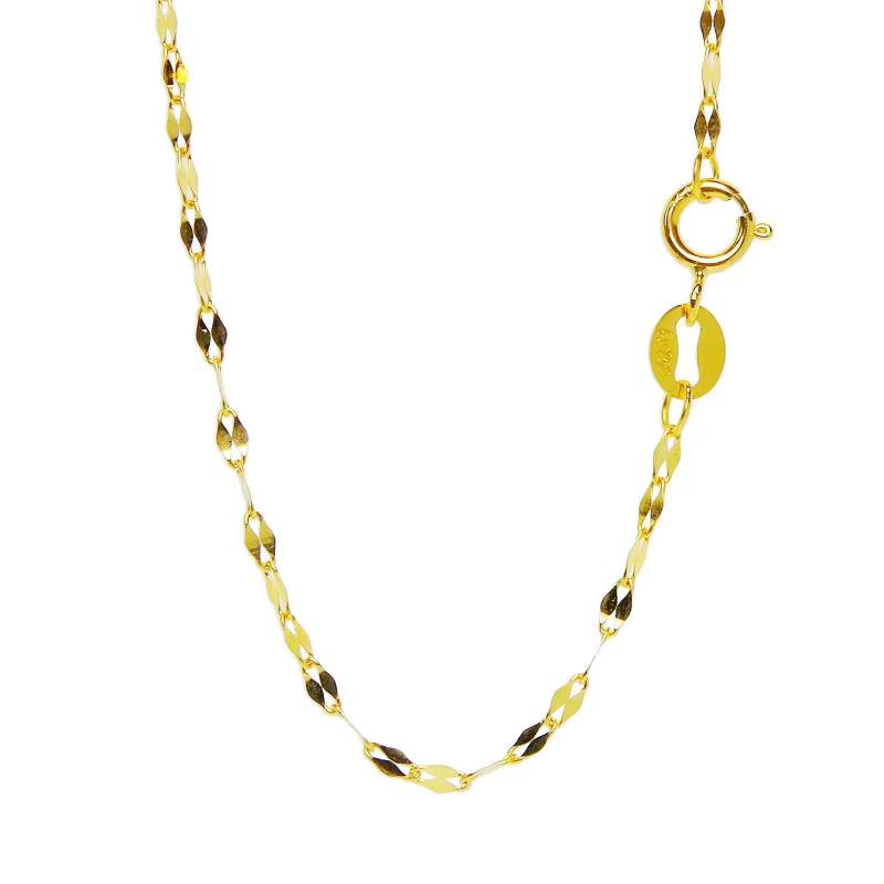 Chaîne double à maillons en or massif 18 carats Au750, 18 pouces, collier délicat et scintillant, 0,