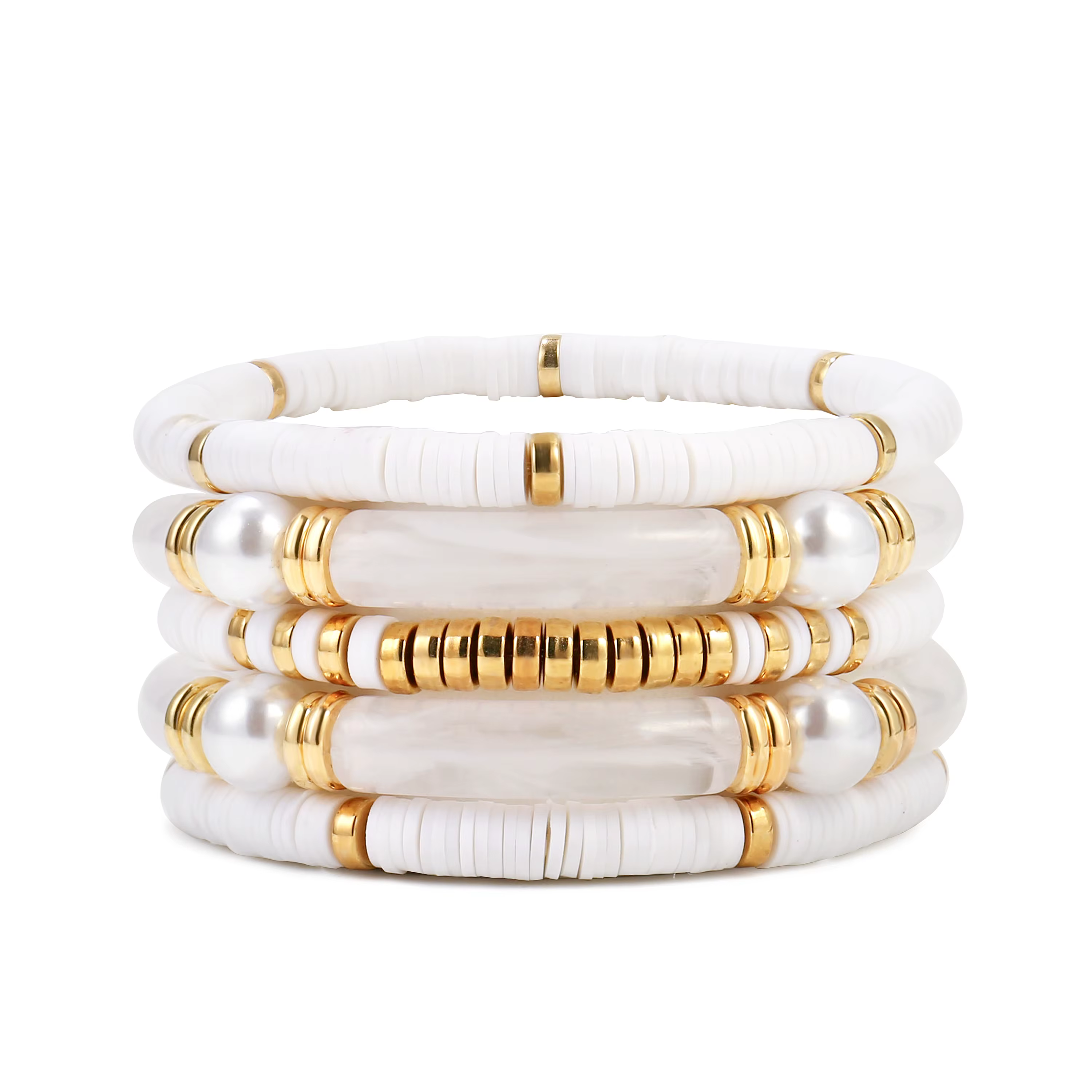 Badu Boho Tube coloré résine acrylique Bracelet pour femmes empilable extensible polymère argile per