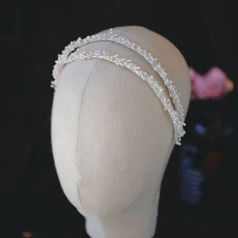 Accessoires pour cheveux de mariage, couvre-chef blanc, bandeaux en feuilles pour mariées, couronnes