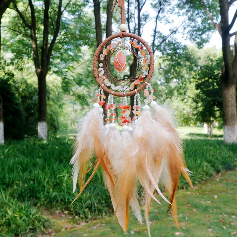 Réplicateurs de pierres précieuses en cristal naturel, 7 pierres précieuses Chakra, plumes d'amulett