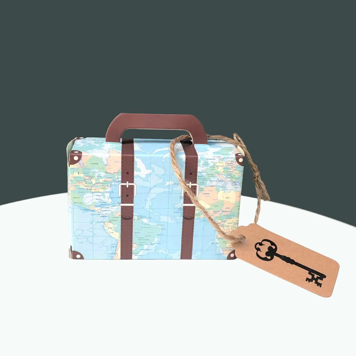 Mini valise de voyage, boîte à bonbons en papier Kraft, boîte-cadeau pour cadeaux au chocolat, sac d