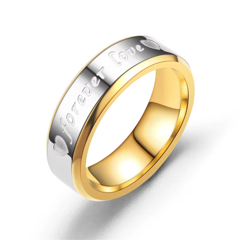 Bagues romantiques pour couple, en acier inoxydable, pour hommes et femmes, bagues de mariage, bague