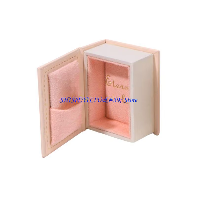 E21F boîte rangement bijoux Vintage en forme livre, Portable pour bagues, pendentifs clous d'oreille