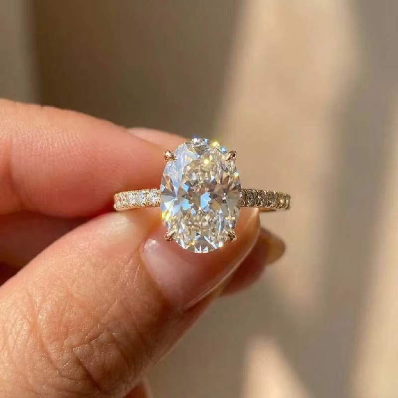 Bagues ovales en argent Sterling 925 et Zircon pour femmes, magnifiques bagues en pierre ovale brill