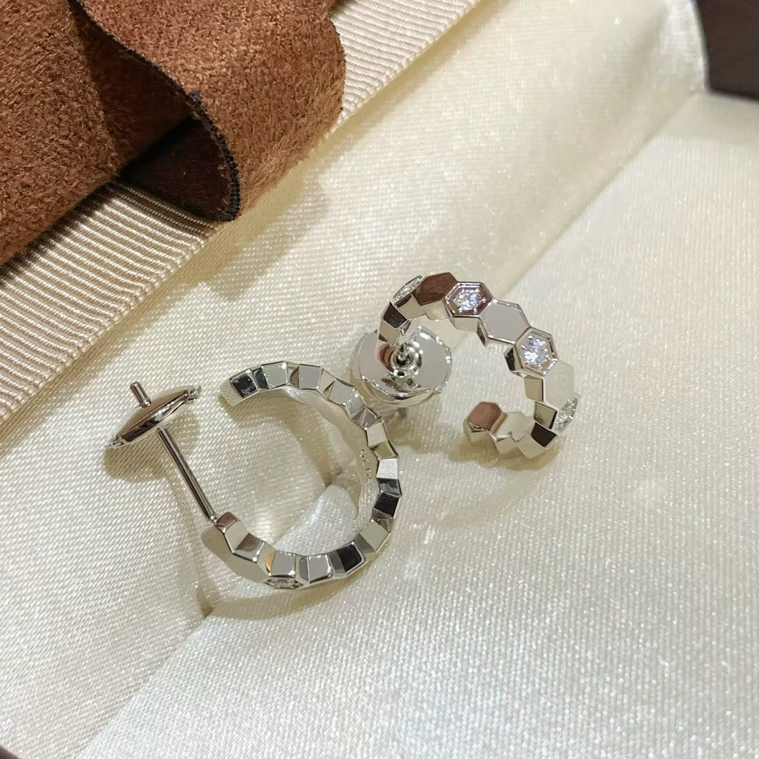 Boucles d'oreilles en argent sterling S 925 incrustées de diamants, artisanat en forme de nid d'abei