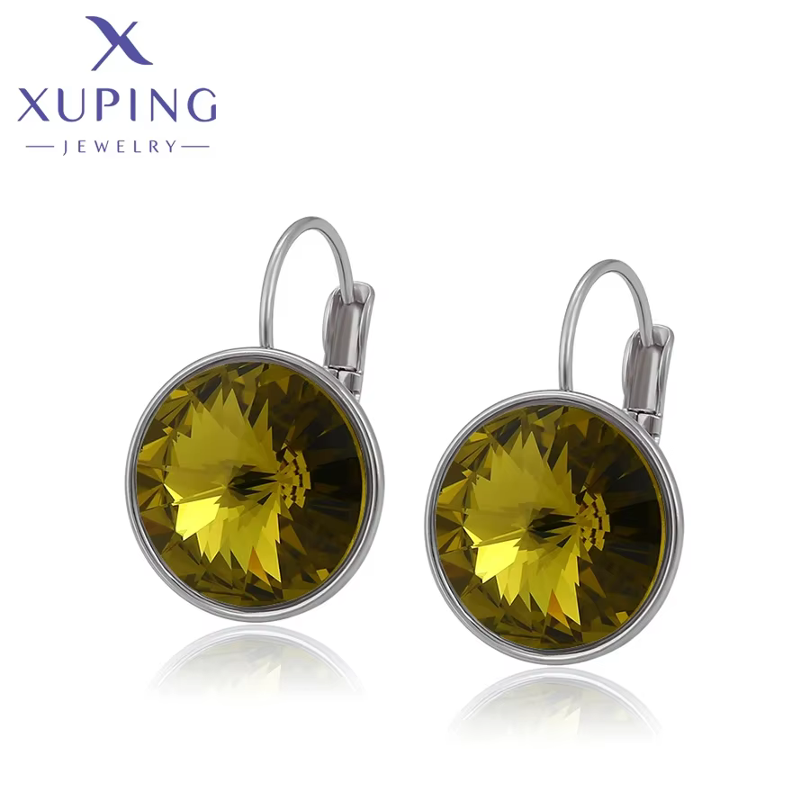 Xuping bijoux breloque haute qualité ronde 14mm pierre mode élégant Style à la mode cristal boucle d