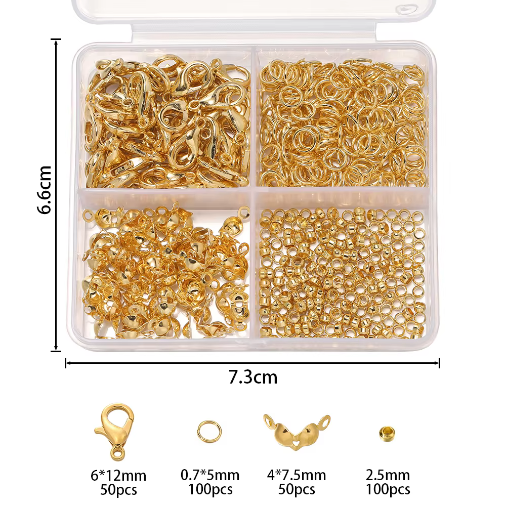 Kit d'accessoires pour la fabrication de bijoux, 300 pièces, anneaux de jonction, fermoirs mousqueto