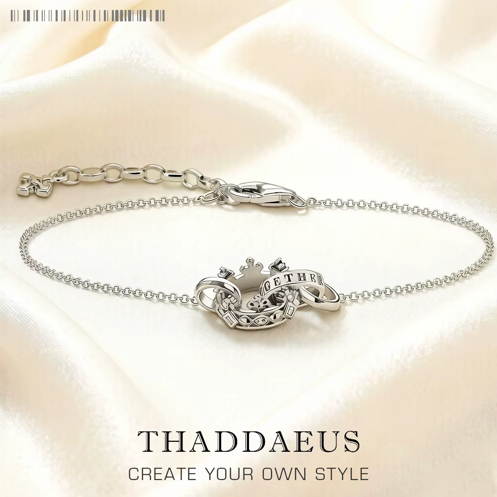 Bracelet couronne pour toujours ensemble, tout nouveau chaîne à maillons en argent Sterling 925, bij