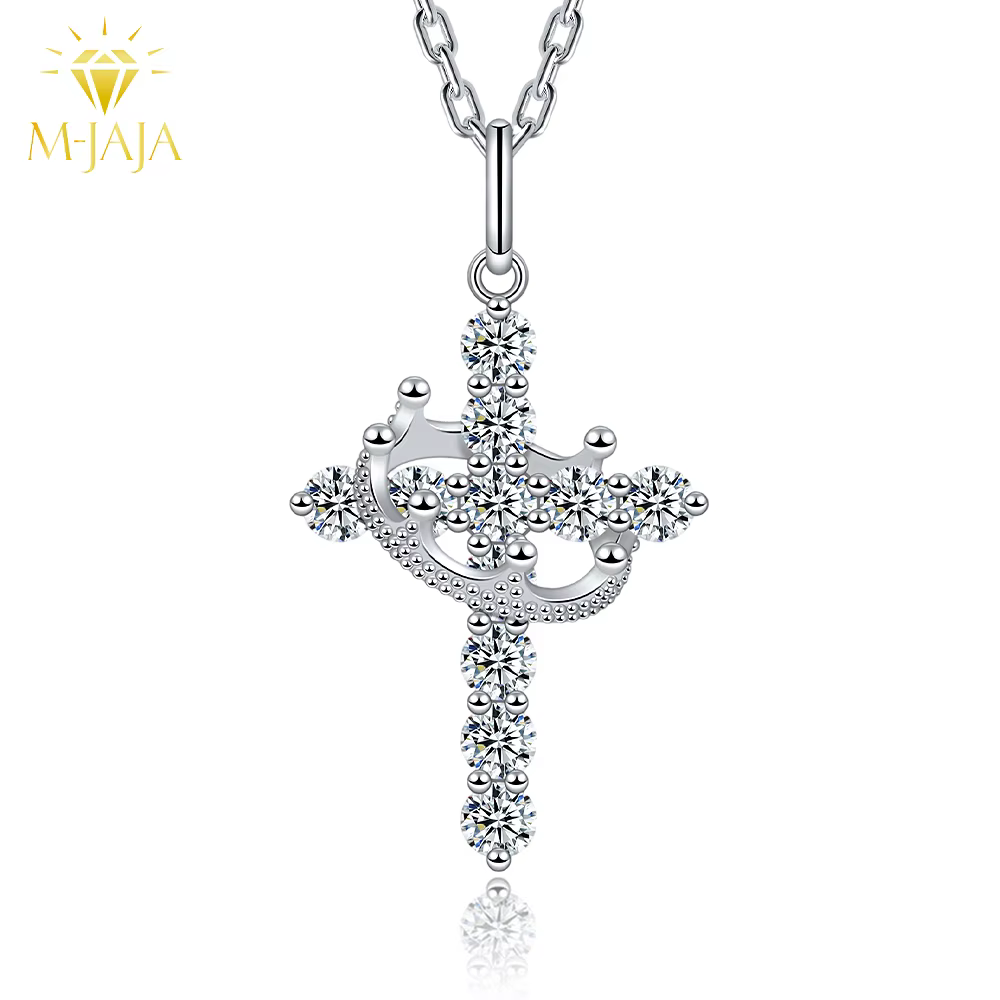 Collier avec pendentif couronne rotative en Moissanite pour femmes, bijoux en argent S925, bijoux de