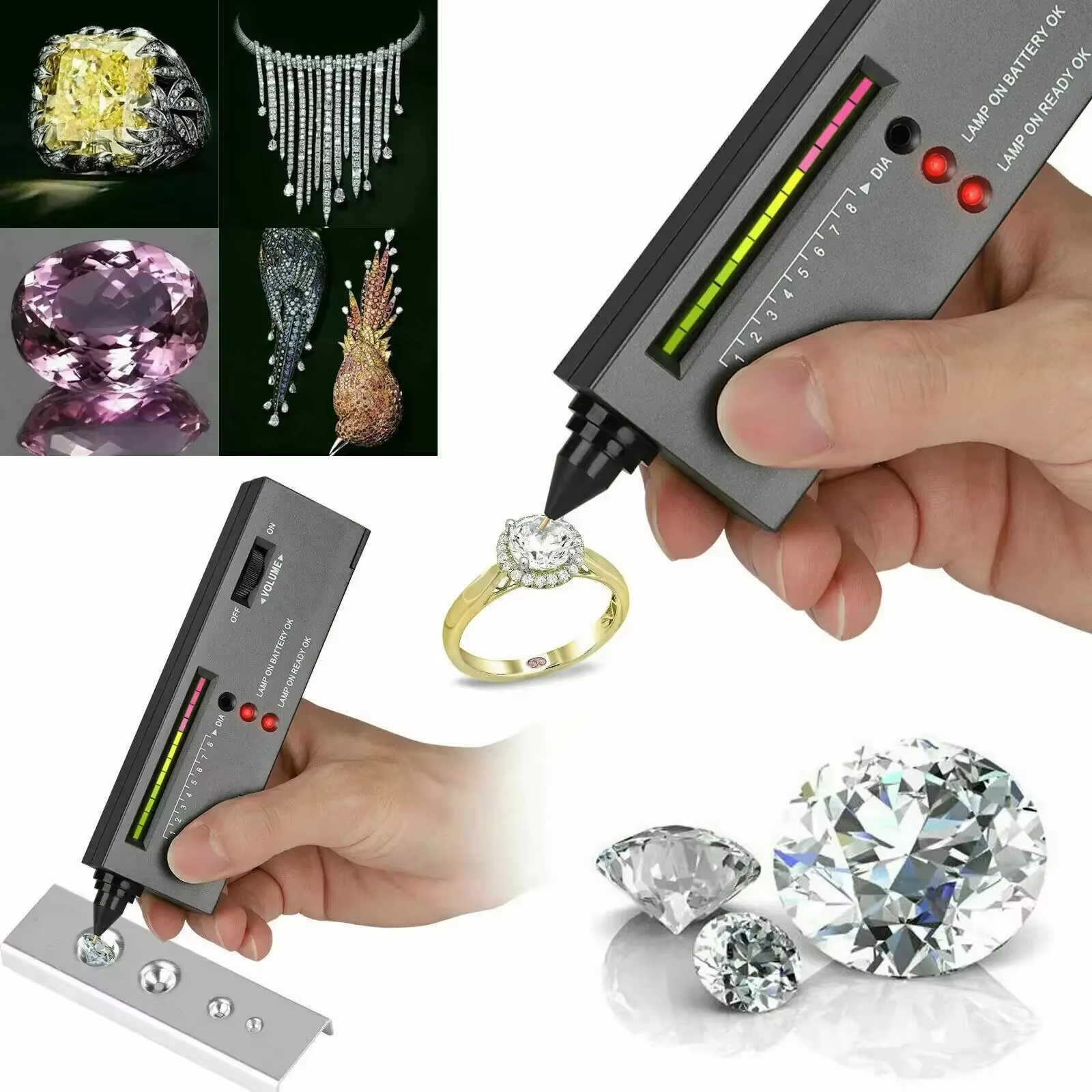 Testeur de diamants pour bijoux, outil de haute précision, testeur de diamants professionnel, sélect
