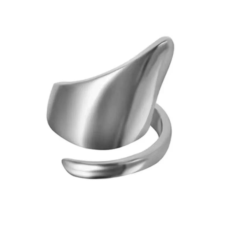 Bagues réglables en argent Sterling 925 pour femmes, bijoux vintage à surface lisse, accessoires de 