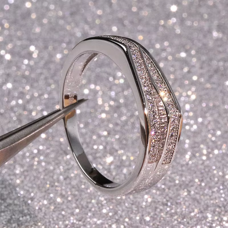Bague en argent Sterling VS1 pour femmes, bague en diamant de 2 Carats, topaze, Bizuteria, Anillos, 