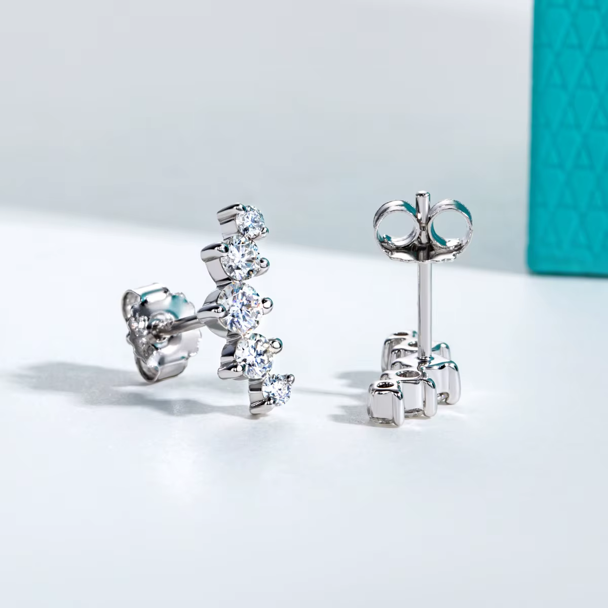 AnuJewel 1.04cttw Moissanite boucles d'oreilles 925 en argent Sterling plaqué or laboratoire créé di