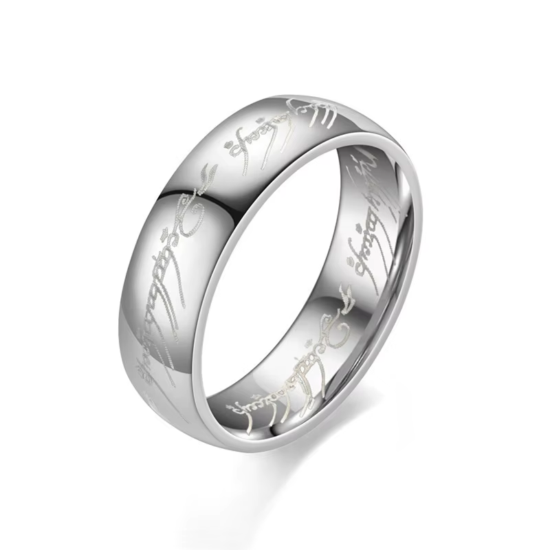 Bagues de mariage pour Couples, gravure Laser en acier inoxydable de 6MM, bijoux de film à la mode p
