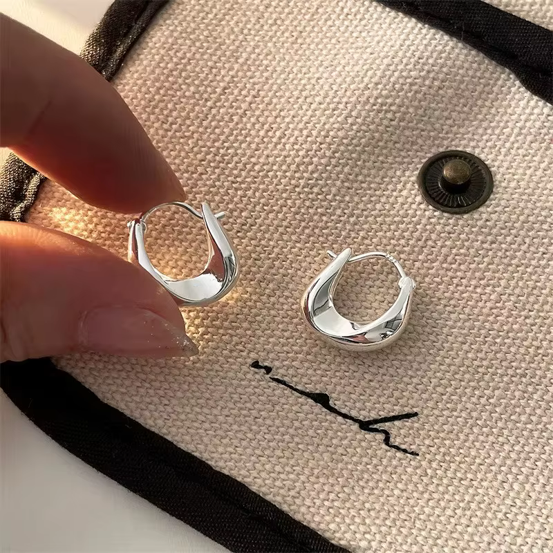 Boucles d'oreilles en argent Sterling 925 pour femmes, cerceau d'oreille polyvalent, doux fille, bij