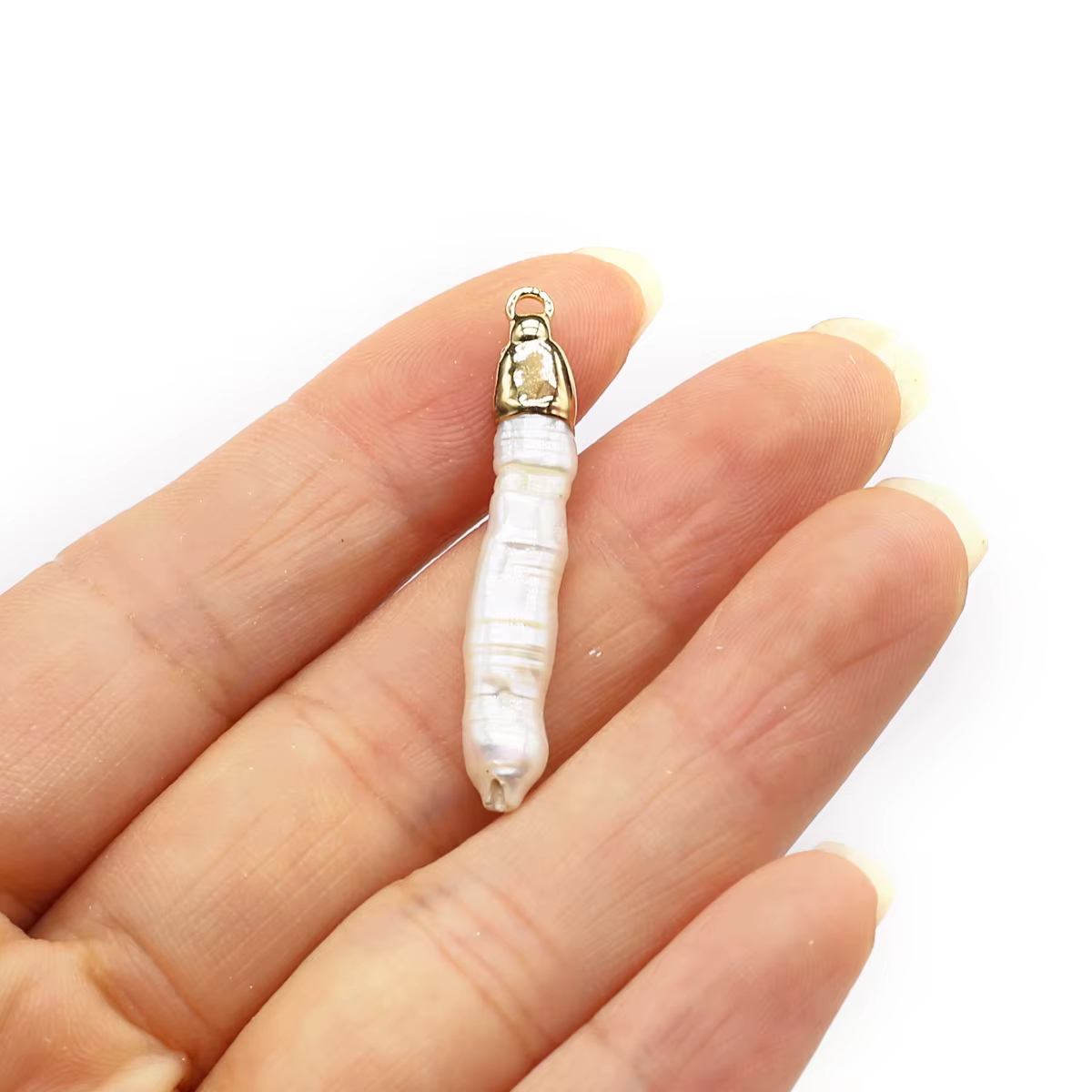 Pendentif cylindrique en perles d'eau douce naturelles baroques, breloques pour bijoux de direction,