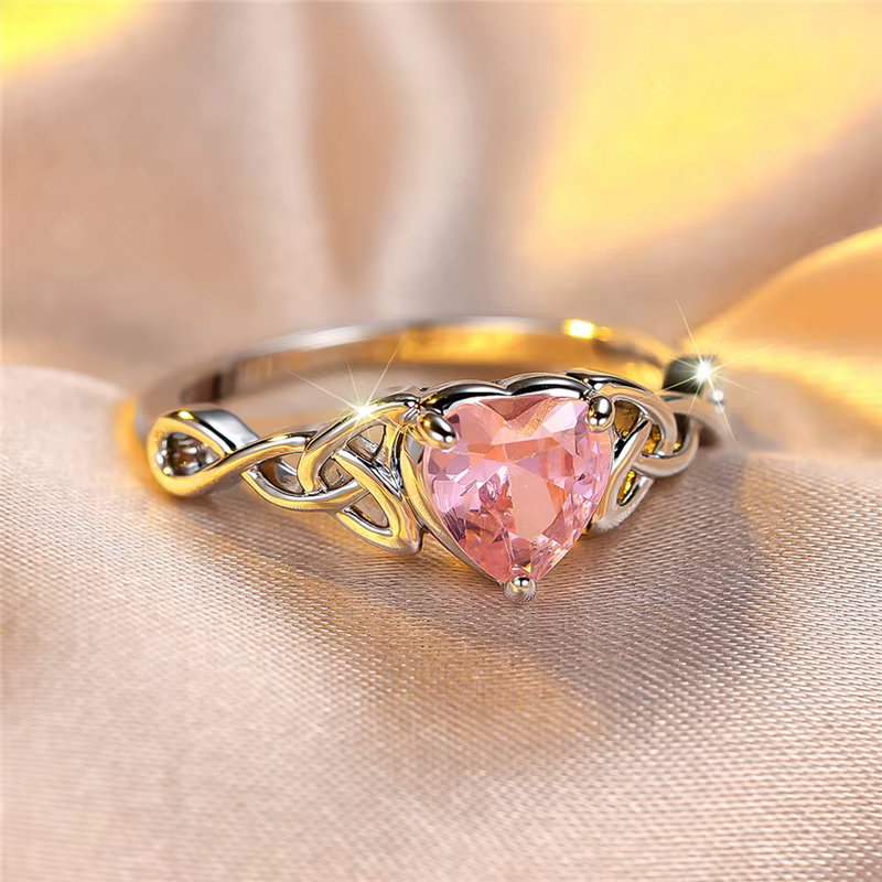 Bague de fiançailles en forme de cœur en pierre de Zircon bleu pour femme, bijoux de mariage couleur