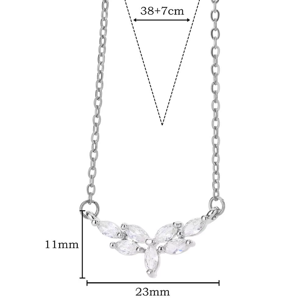 Vigne goutte d'eau Zircon acier inoxydable colliers pour femmes couleur or pendentif collier de luxe