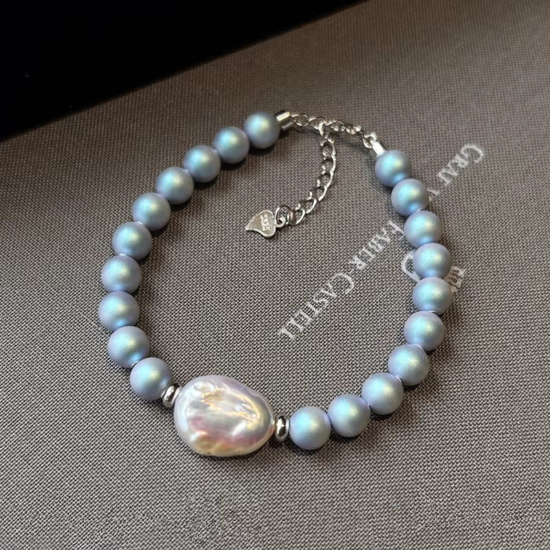 Nouveau Design à la mode perles bleues naturel Baroque perle d'eau douce 14K or rempli femme ensembl