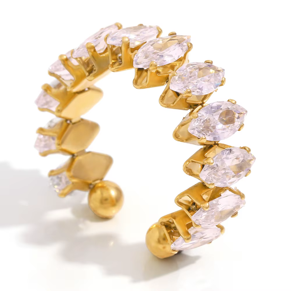 Ensemble de bijoux imperméable et scintillant pour fête de vacances, Marquis 3A, cristal de zircone 
