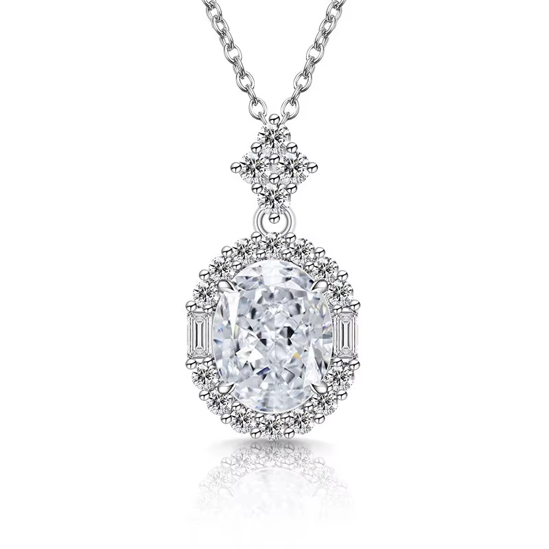 Collier en Zircon taille fleur de glace scintillante, chaîne de clavicule en argent Sterling 925, bi