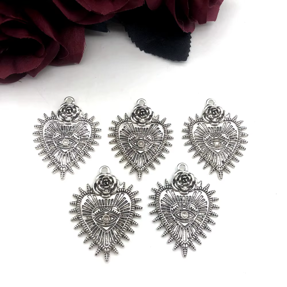5 pièces de bijoux gothiques foncés mystérieux, Rose de sang, pendentif gothique chauve-souris d'hui