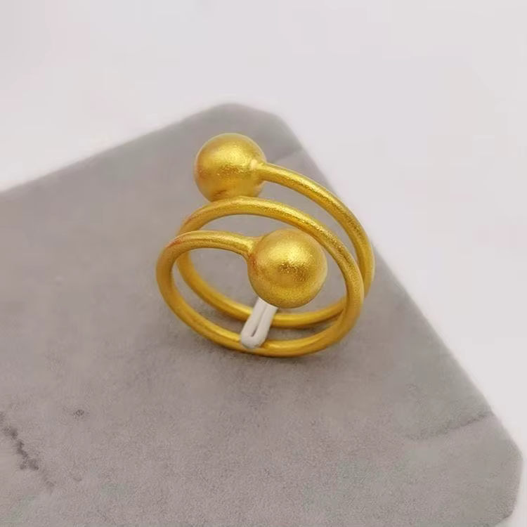 UMQ-Ensemble de matiques de perles porte-bonheur, plaqué pur, véritable or jaune 18 carats, bracelet