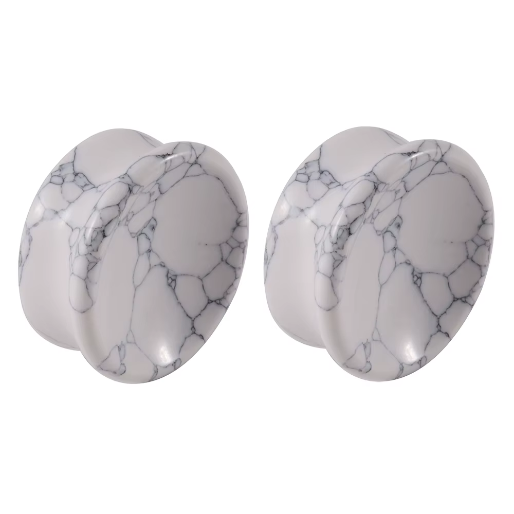 1 paire nouveau Design améthyste tigre oeil de chat Howlite cristal pierre Concave bouchon d'oreille