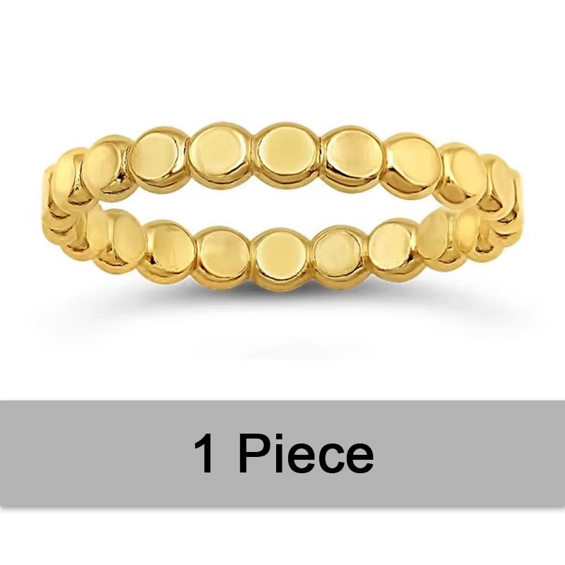 Bague en or 14 carats remplie de perles plates pour femmes, bague d'Li-minimaliste Boho, bijoux en o