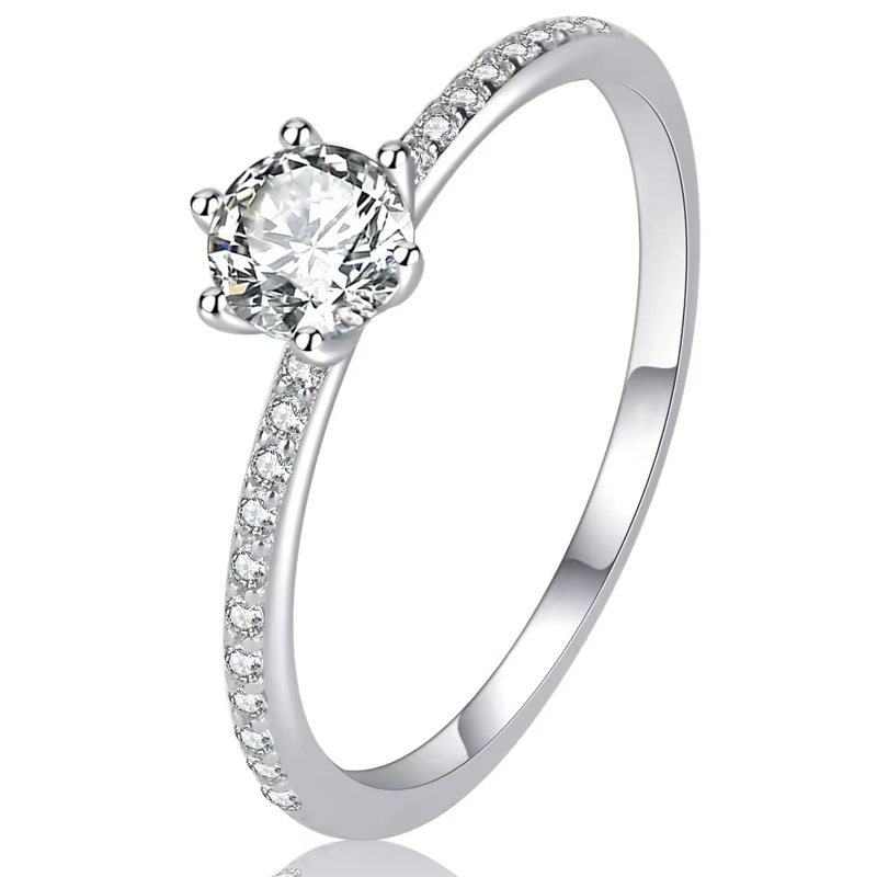 Bague simple en argent Sterling 925 pour femmes, classique, magnifique, brillant, Zircon, fiançaille