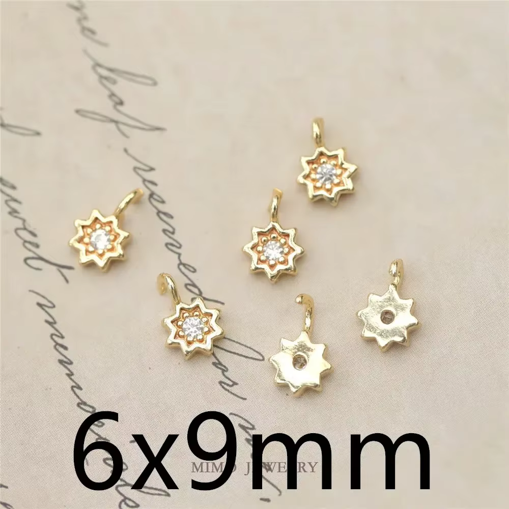 Florets dorés fleur anneau unique pendentif cuivre plaqué or 14K bricolage accessoire artisanal