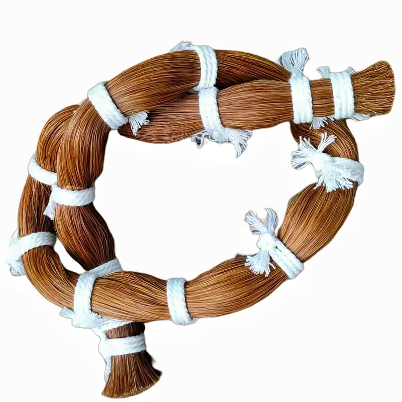 250g de vrais cheveux de queue de cheval brun clair/foncé, prêle de châtain, crin de cheval, tissage