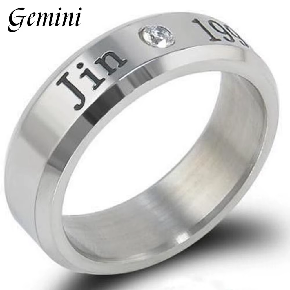 ARMY Jung Kook J-HOPE Jimin Jin Rap Monst SUGA V Rm strass titane acier bague originale Kpop bijoux 