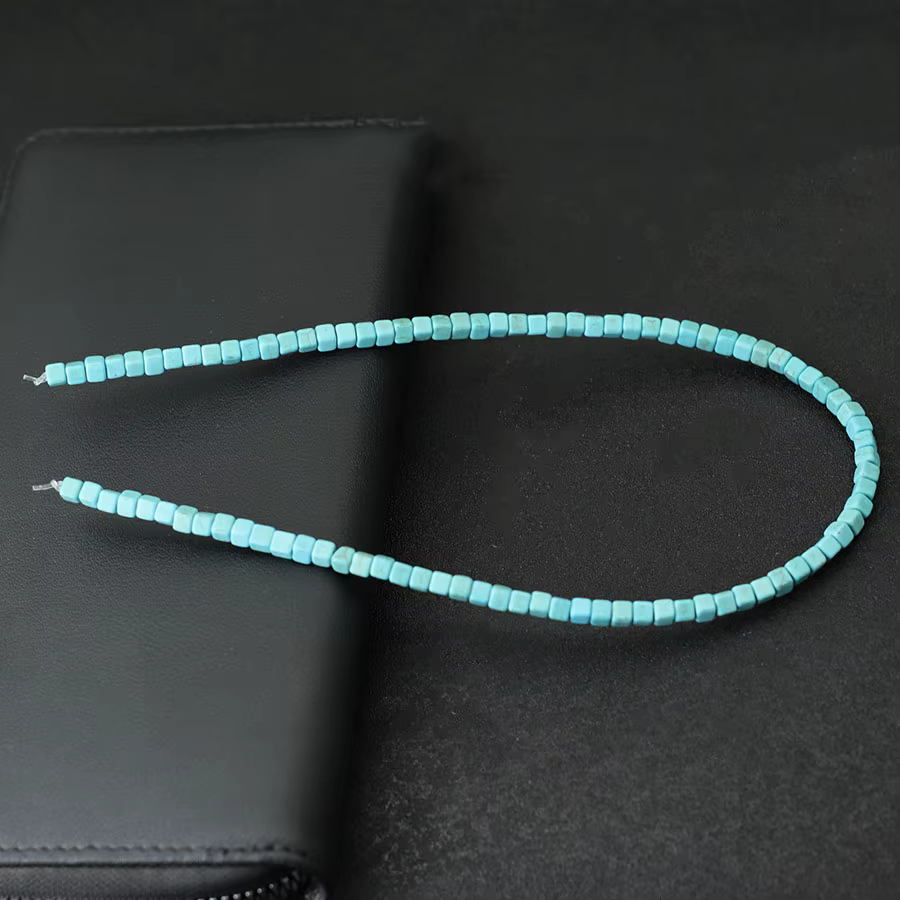 Noter 4/6/8/10mm véritable Howlite pierre perlée pour la fabrication de bijoux forme carrée couleur 