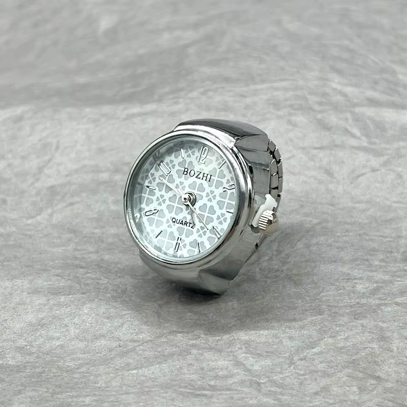 Bague de montre à doigt, mouvement créatif, accessoires de mode, coque Vintage, montre à Quartz, bij
