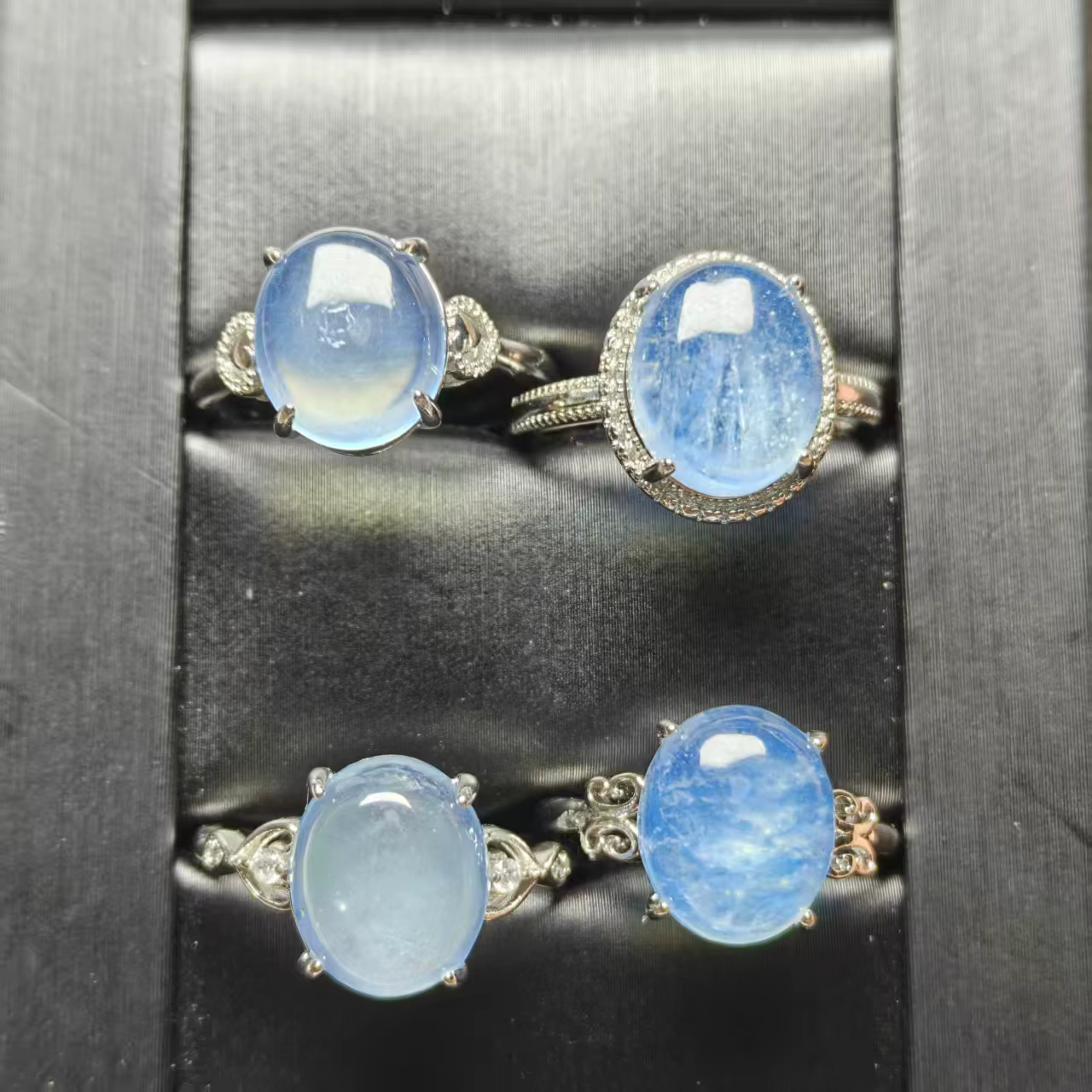 Aigue-marine naturelle 10x12mm, différents types, Design de bague, tendance et polyvalente, Simple e