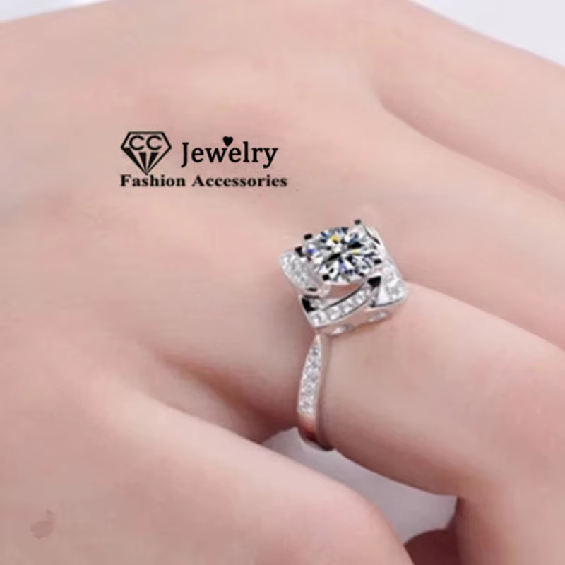 Bagues de fiançailles romantiques pour femmes, bijoux à la mode, fleur rose, design fin, alliances, 