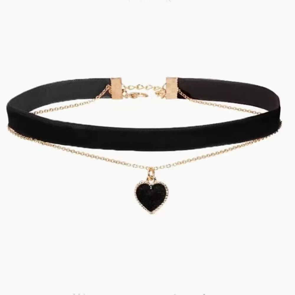 Collier ras du cou avec pendentif en forme de cœur pour femmes et filles, chaîne de clavicule, esthé